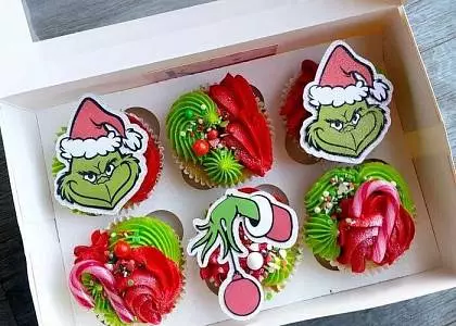Подростковый мастер - класс. Капкейки "Гринч похититель рождества"